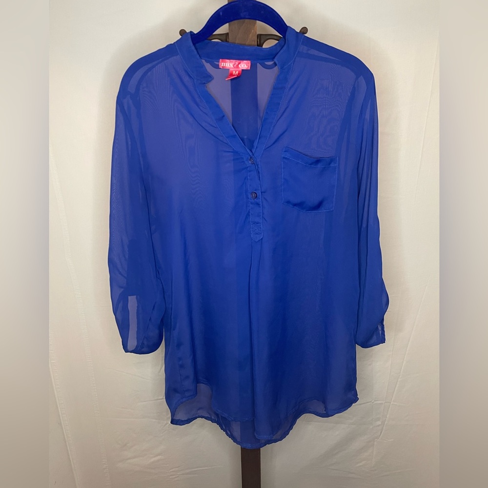 Royal blue Mix&Co long sleeved Top | Size: Medium